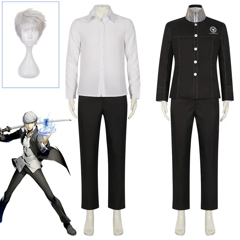 

Anime Shin Megami Tensei Persona 4 Yasogami Yu Narukami Cosplay Costume Adult Men Boy School Uniform Men Suit Halloween Outfits