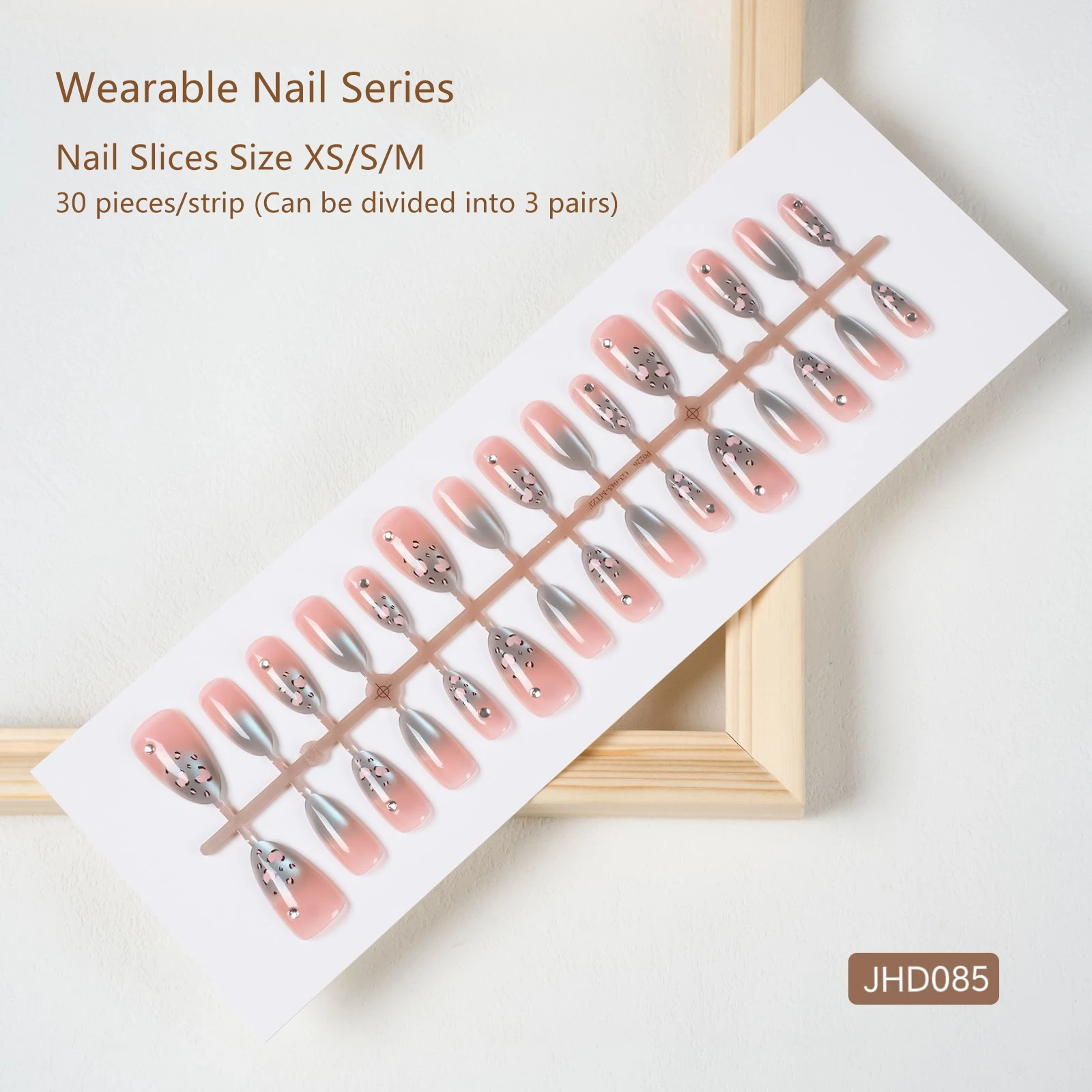 

30pcs Removable Wearable Nails Patch Childlike Polka Dots False Nail Art Multiple Lengths Styles Manicure Gift For Girl Students