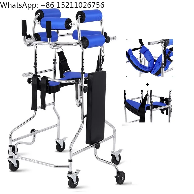 Adult Hemiplegic Walker Lower Limb Training Standing Frame Cerebral Palsy Walking Aid With Wheels Walker