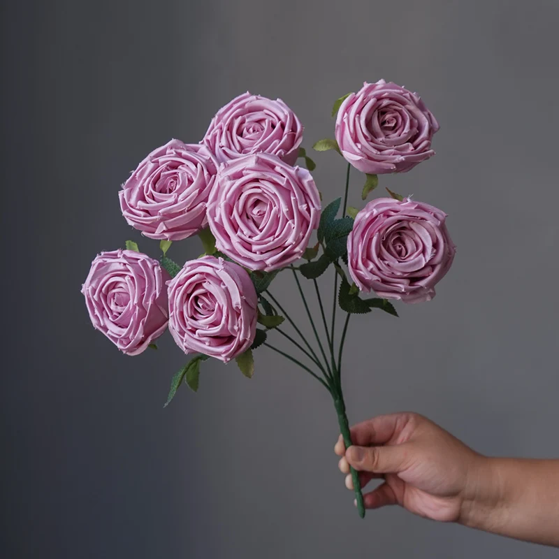 1PC High-End 7-kopf Lmperial Konkubine Rose Simulation Langsam Hochzeit Halle Dekoration Gefälschte Blume Wohnzimmer dekoration – Detail 10
