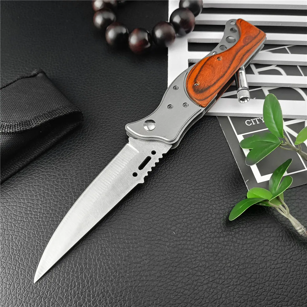 

AU TO Knife with Light Camping EDC Portable Tools Bushcraft Survival Knife Combat Self Defense Tactical Folding Pocket Knives