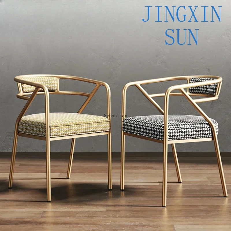 Nordic Light Luxury Dining Chair Modern Simple Coffee Shop Negotiating  Sillas De Comedor Home Makeup Wrought Iron