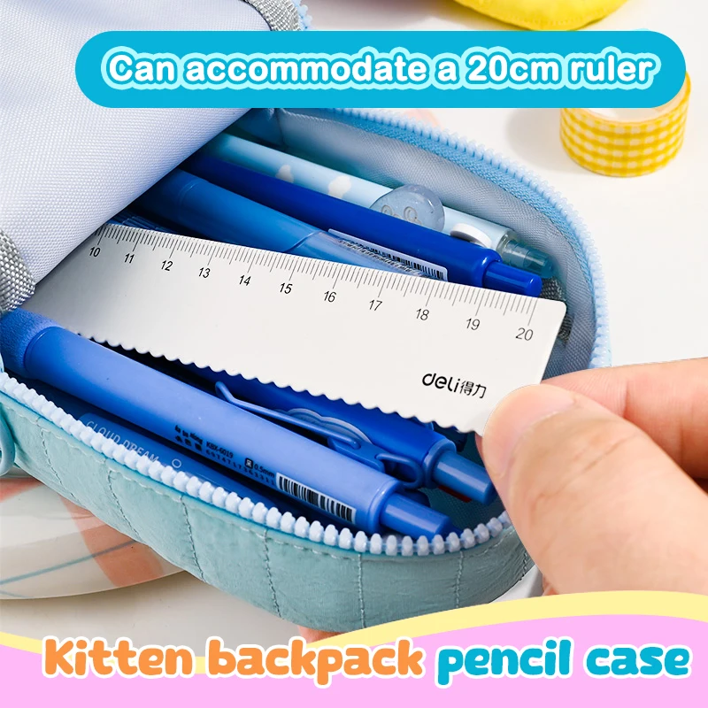 Color-Blocked Large Capacity Pencil Case Cute Star Schoolbag Design High Appearance Level for Small Items