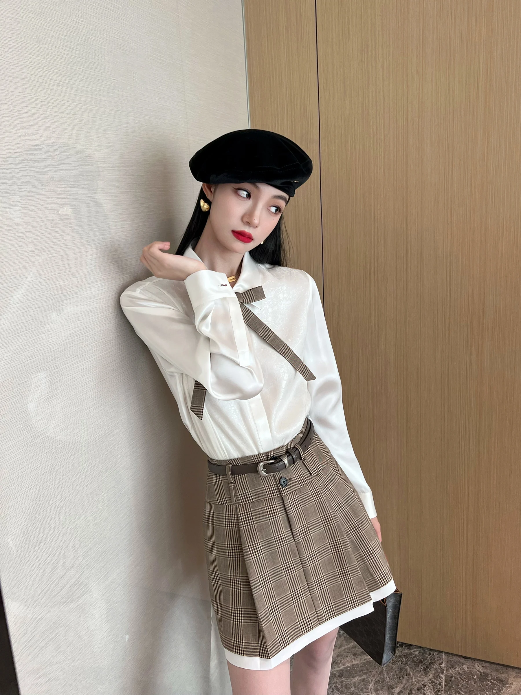 

NancyCavally 5A ade Heavyweight 6MM Silk antung 0 Prure Sensation k Fla Real Silk irt Street Sle Loose Fit L...