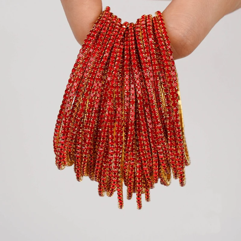 5 Stück modische elastische Armbänder mit Kristall-Strass für Damen, dehnbare, stapelbare Armbänder, klassisches Armband, täglicher Damenschmuck – Detail 5