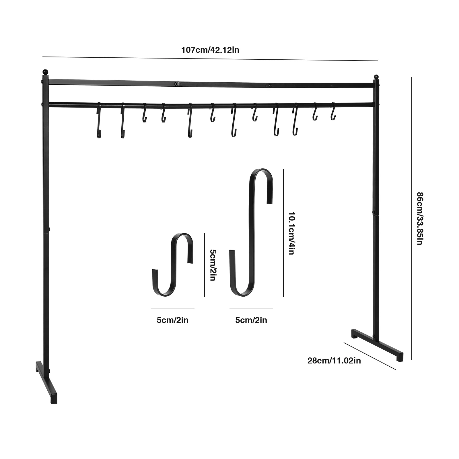 حامل تخزين عيد الميلاد مع 12 خطافًا معدنيًا لديكور العطلة شماعات تخزين معدنية على الأرض لغرفة المعيشة على الأرضية المنزلية #6