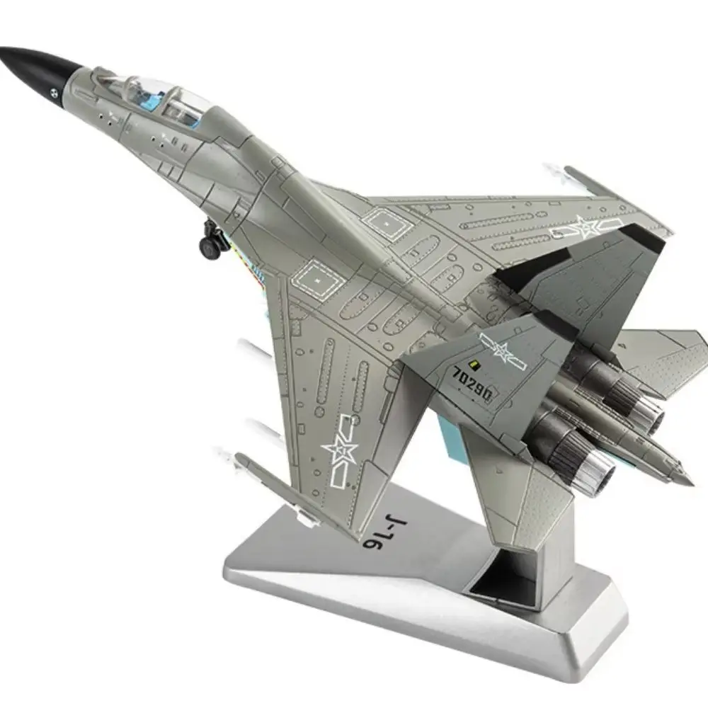 1/100 Scale Simulation Alloy Aircraft J-16 Fighter Model Planes For Desk Decor Military Collectible Aviation Model With Stand
