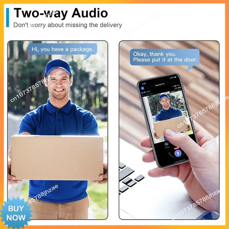 A10R Wireless Wifi Video Doorbell Camera PIR Human Detection Cloud Storage Outdoor Door Bell Intercom Smart Home(With) Easy To U