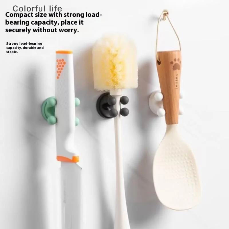 6 قطعة أصحاب فرشاة الأسنان سيليكون مقاوم للماء ذاتية اللصق متعددة الوظائف السنانير لكمة الحرة الحلاقة ماكينة حلاقة رف تخزين هوك #2