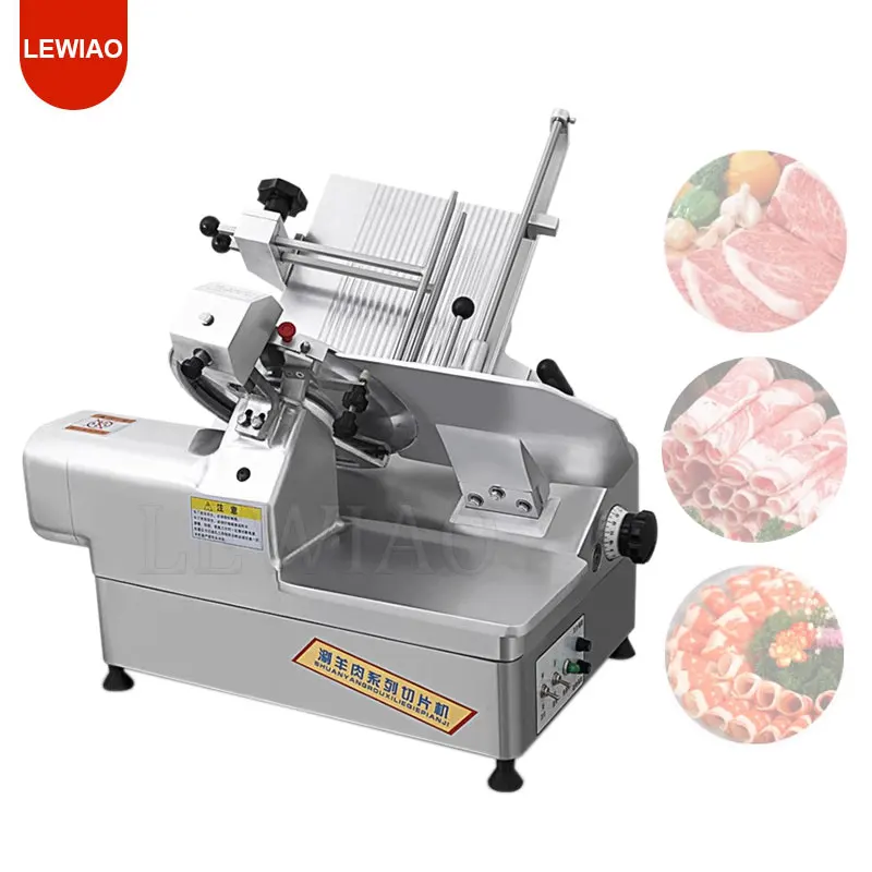 Electric Meat Slicer Automatic Cutting Beef Mutton Roll Machine Stainless Steel Knife Adjustable Thickness