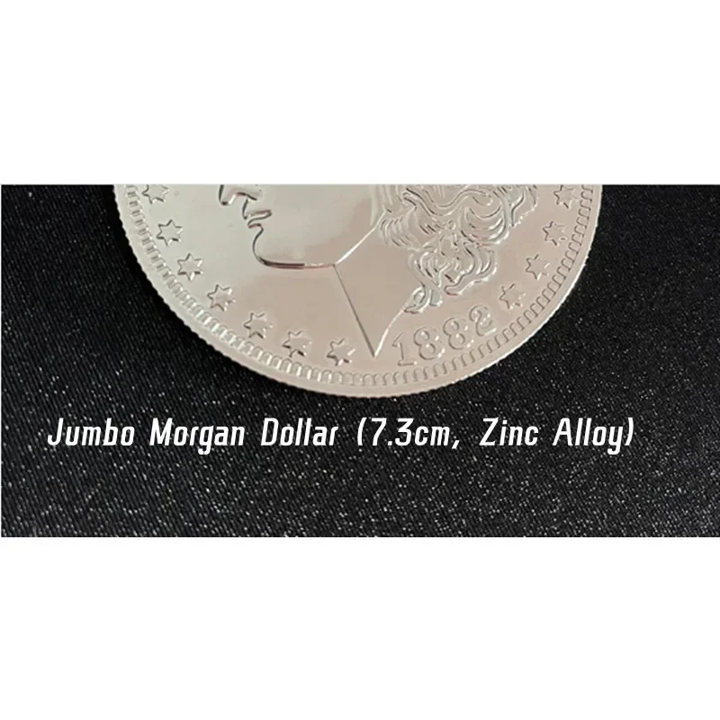 Jumbo Morgan Dollar (7.3cm, Zinc Alloy) Copy Coin Close up Magic Tricks Stage Magic Accessories Gimmick Magician Coin Magic Prop