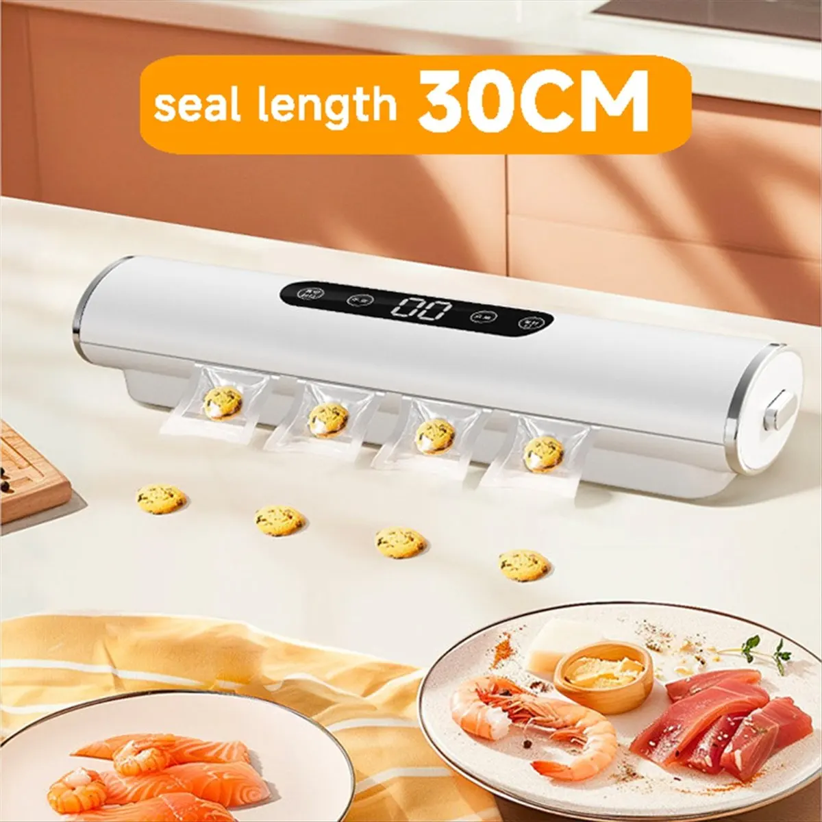 真空シーラー-食品真空キッチンシーラー-調理用包装-プラスチックバッグシール-euプラグ