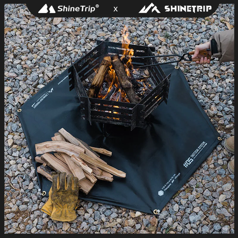 ShineTrip05 Series Tactical Wind Blackened Outdoor BBQ Camping Insulation Mat Fire Resistant Flame Retardant Silicone Fire Sheet