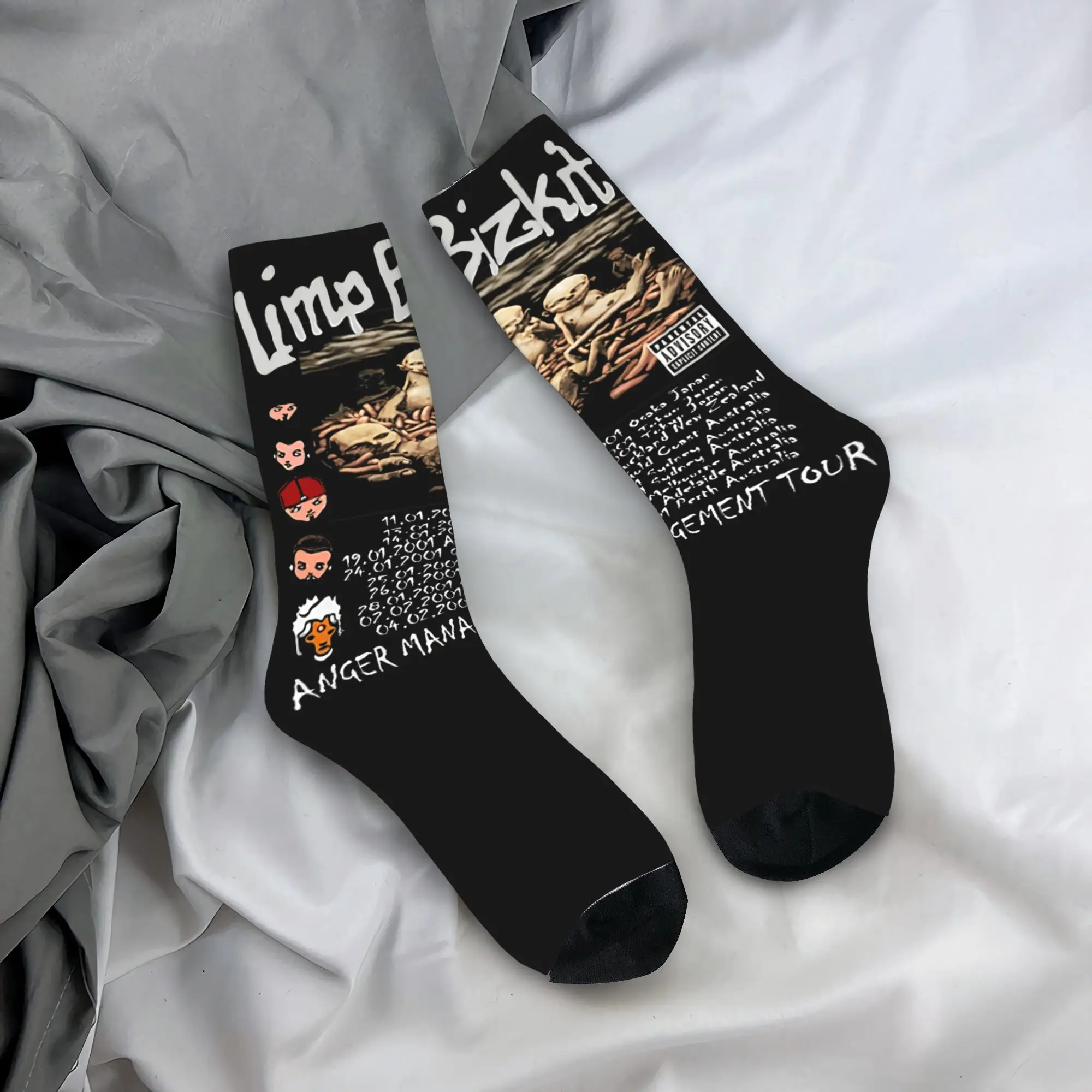 

LimpBizkits Socks Rap Metal Design Stockings Anti Skid Men's Socks High Quality Autumn Gothic Cycling Socks