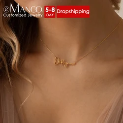 Kunden spezifische Edelstahl anfängliche Name Halskette benutzer definierte personal isierte Brief Choker Halskette Anhänger Typenschild Geschenk Drops hipping