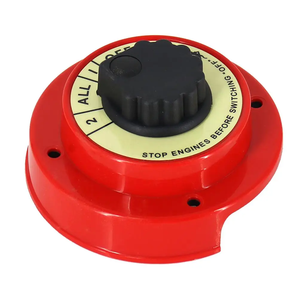 4-Position 1-2-Both-Off Battery Selector Switches for Marine Boat Car RV, 250/360Amps, Red