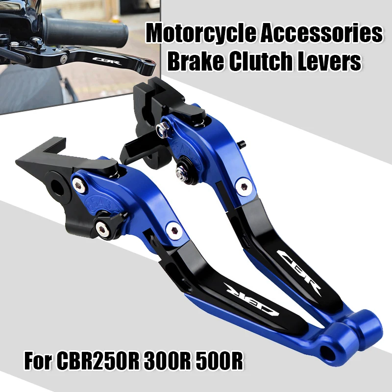 Juego de manetas de embrague y freno para motocicletas CBR250R, CBR300R y CBR500R, con manetas ajustables y plegables.