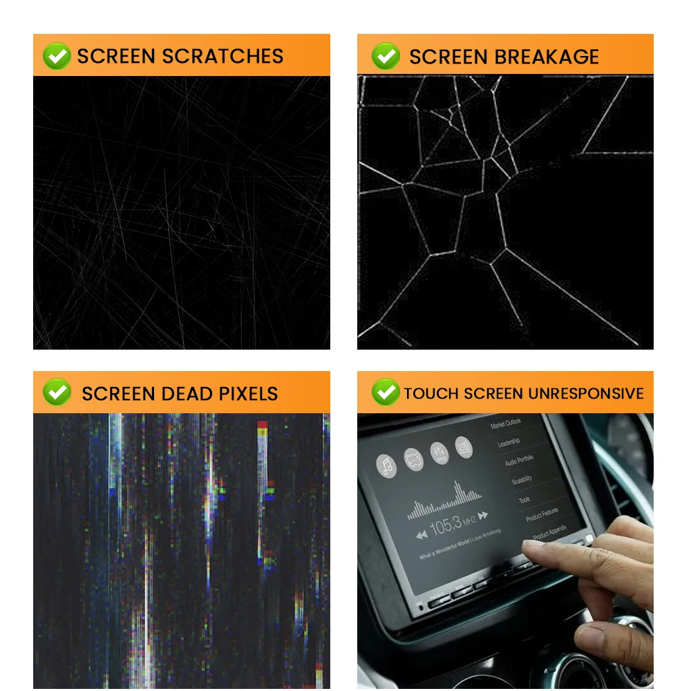 7 Inch 36 Pins Glass Touch Screen TM070RDZ38 For 2014-2016 Mazda 2