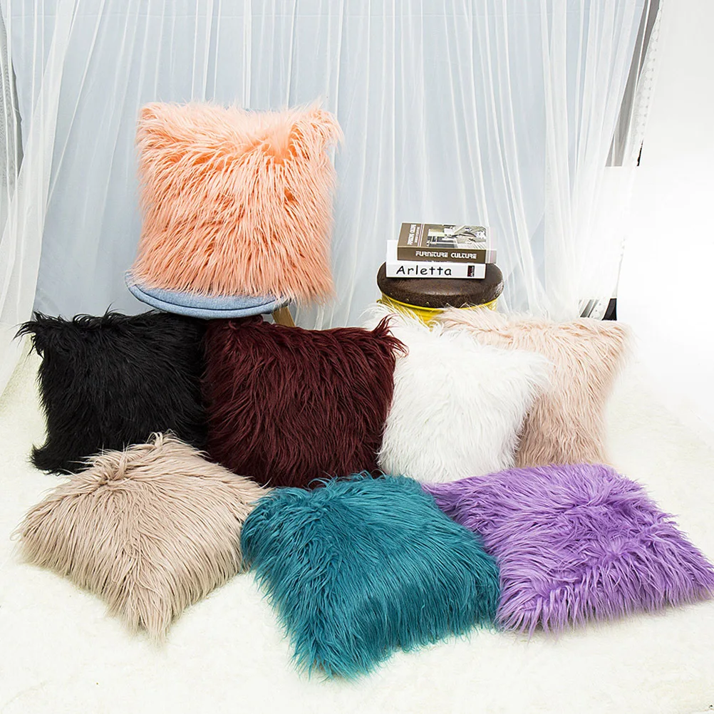 

1Pcs 45x45cm Wool Cushion Cover High-Quality Material Soft Feel Perfect Fit for Sofa Bed Chair Decorative Cushion Cover Beige