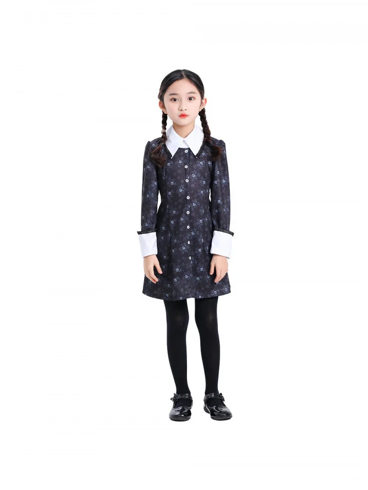 

Halloween Children's Adams Family Wednesday Floral Skirt Cosplay Costume Spring 2026 No Brand Registered Trademark