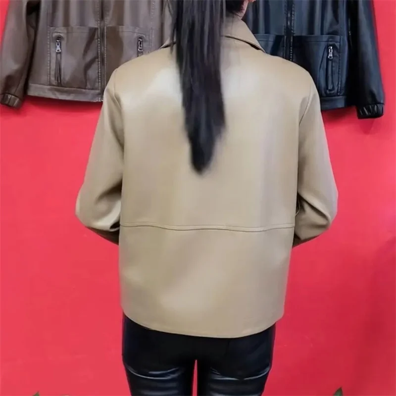 Veste en cuir PU pour femme, manteau de style occidental, grande taille, haute qualité, mode printemps automne, nouveau, 2024