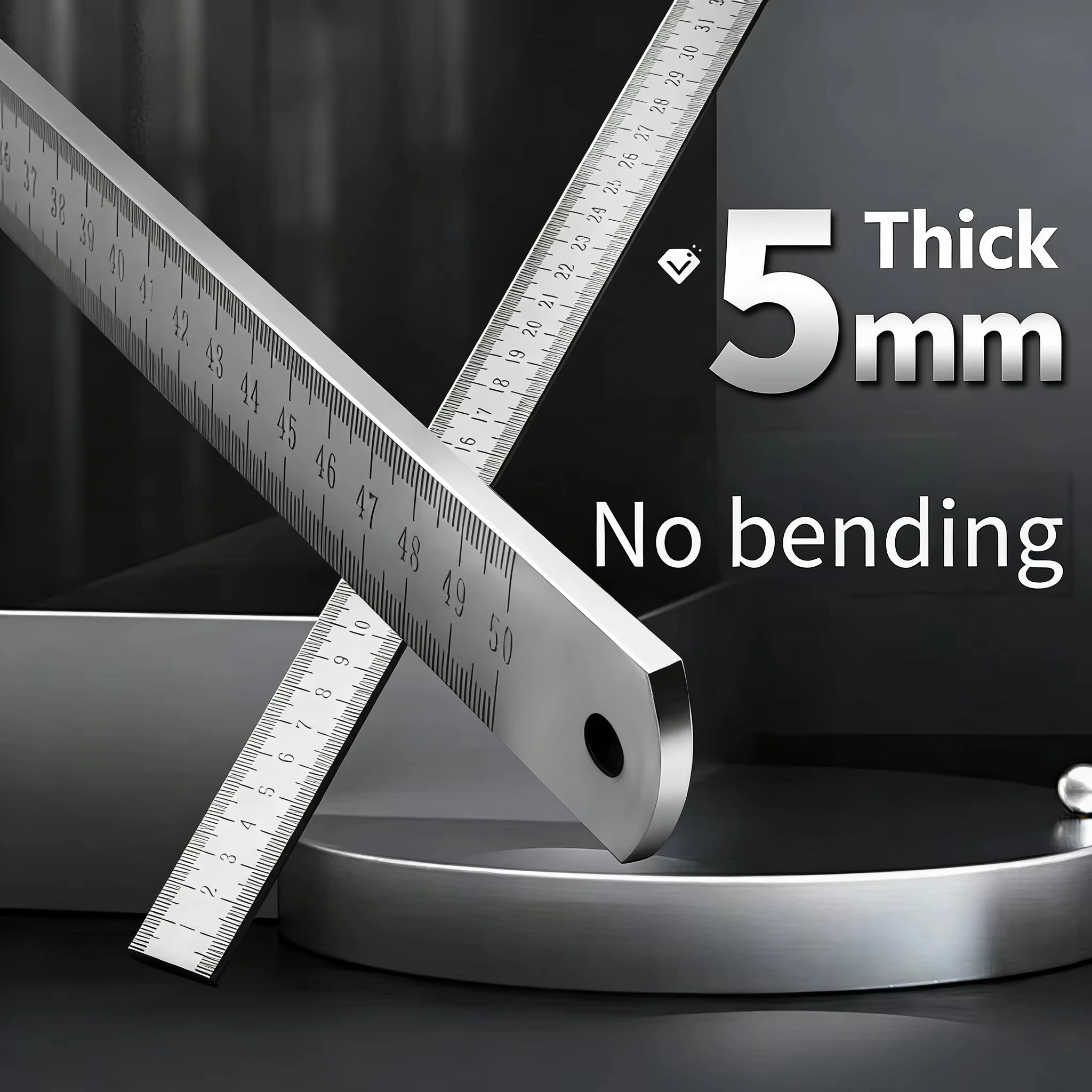 Dual-Purpose Stainless Steel Ruler - 20