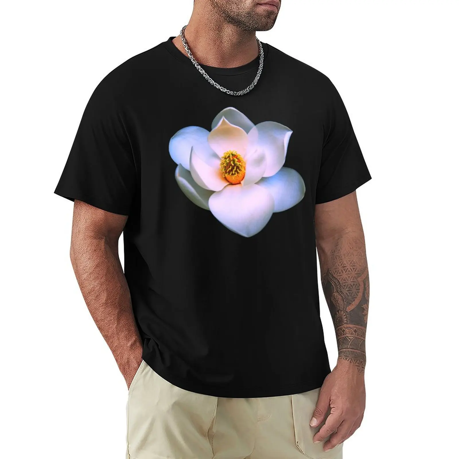 

Pink and Blue Magnolia T-Shirt vintage anime shirt anime t shirts topping anime shirt mens t shirts top quality