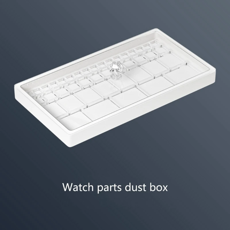 Clear Acrylic Watch Parts Storage Box Anti Dust Tray Dividers Perfect for Watch Repair Professionals Enthusiasts