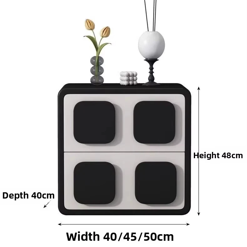 Creative Square Solid Wood Lockers Modern Bedroom Stackable Storage High Appearance Horizontal Bedside Tables