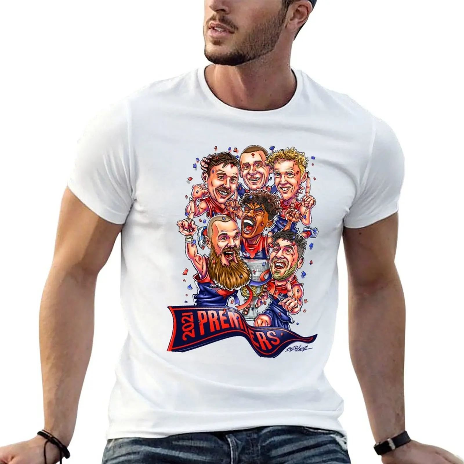 

Melbourne Demons 2021 Premiership - Unique Artwork - Gawn, Petracca, Lever, Pickett and Oliver T-Shirt