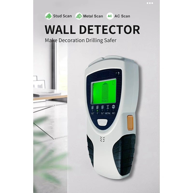 5 In 1 Stud Finder Wall Scanner Intelligently Detect The Location Or Deep Of Metal, Studs And AC Wire In Walls