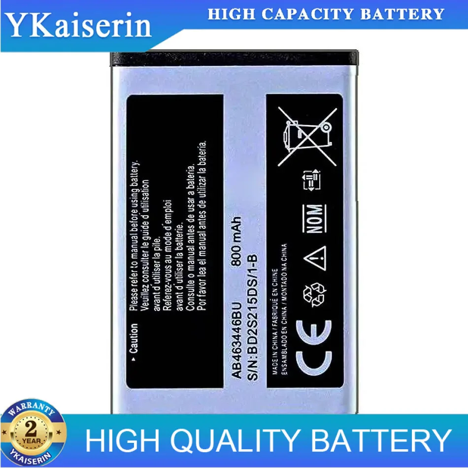 

Аккумулятор AB463446BU 800 мАч для Samsung C3300K X208 B189 B309 GT-C3520 E1228 GT-E2530 E339 GT-E2330 C5212 AB043446BE AB553446BU