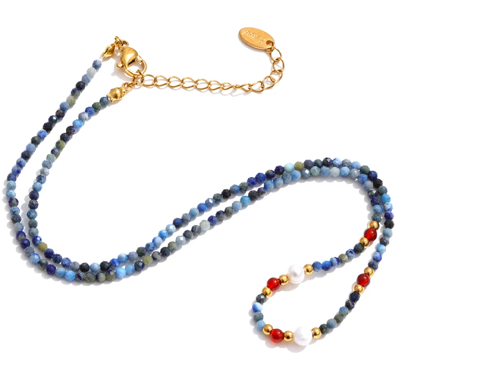 Yhpup 2026 Halskette aus Natursteinperlen, handgefertigt, für Damen, hochwertig, trendig, exquisiter Schmuck, Geschenk – Detail 2