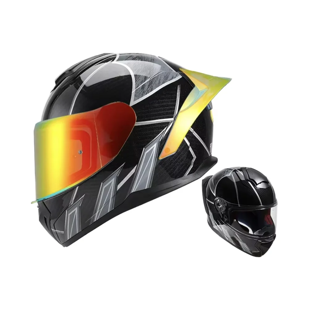 DOT 2026 Full Face  Motorcycle Helmet with Dual Visors ABS Material New Condition Factory Used XL Size for Riding