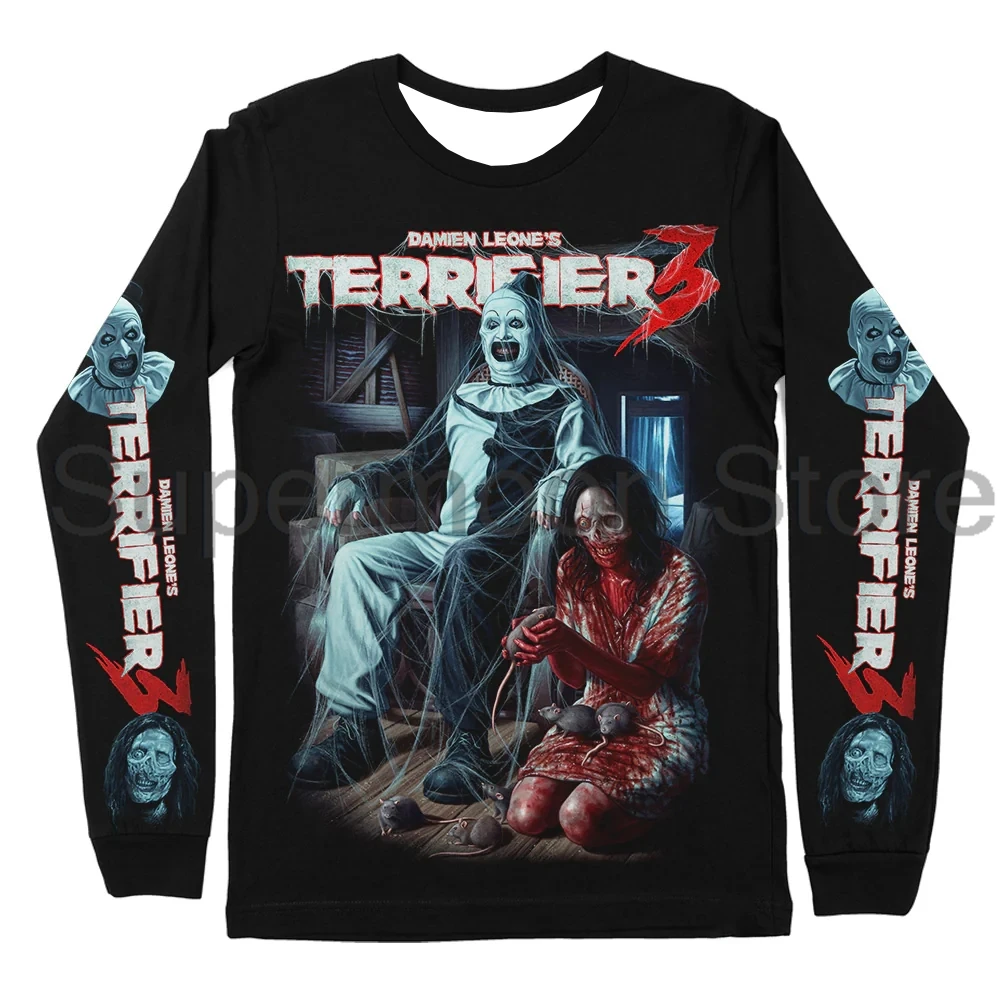 Terrifier 3 Terrors In The Sotic Conjuntos de roupas com moletom e calças jogger com gola redonda