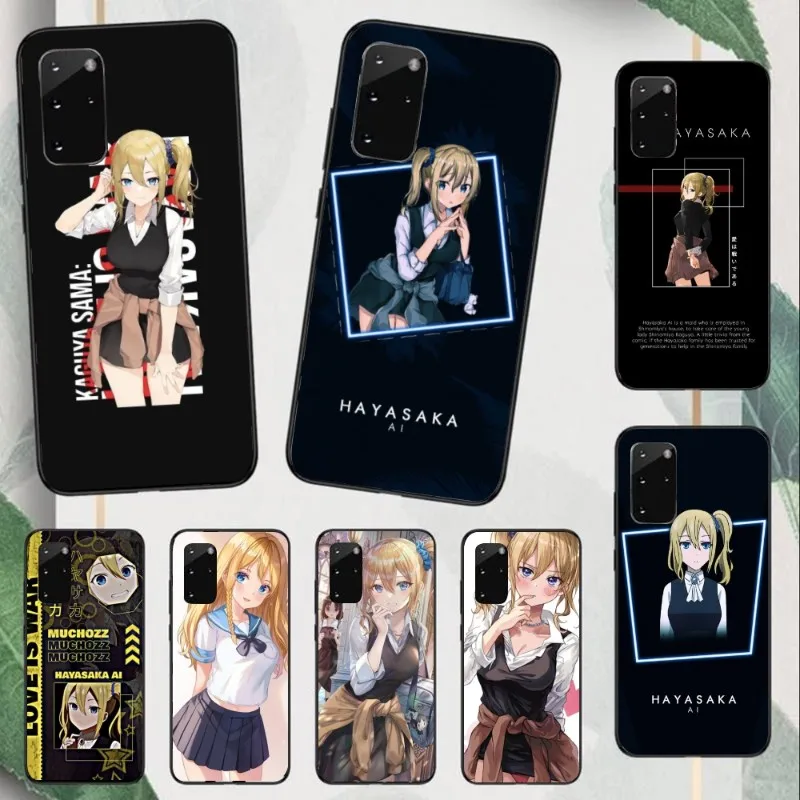 Love is War Hayasaka Phone Case for Samsung Note 9 10 20 Plus Pro Ultra J6 J5 J7 J8 Black Soft Phone Cover Funda