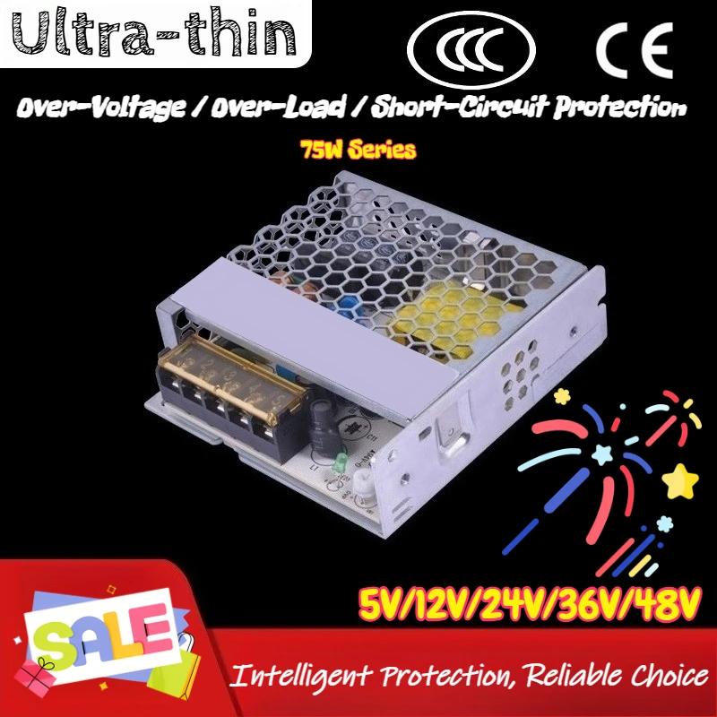 

75W 12V Single-channel DC Output Monitoring Power Supply,For Displays,LED Lights and 3D Printers