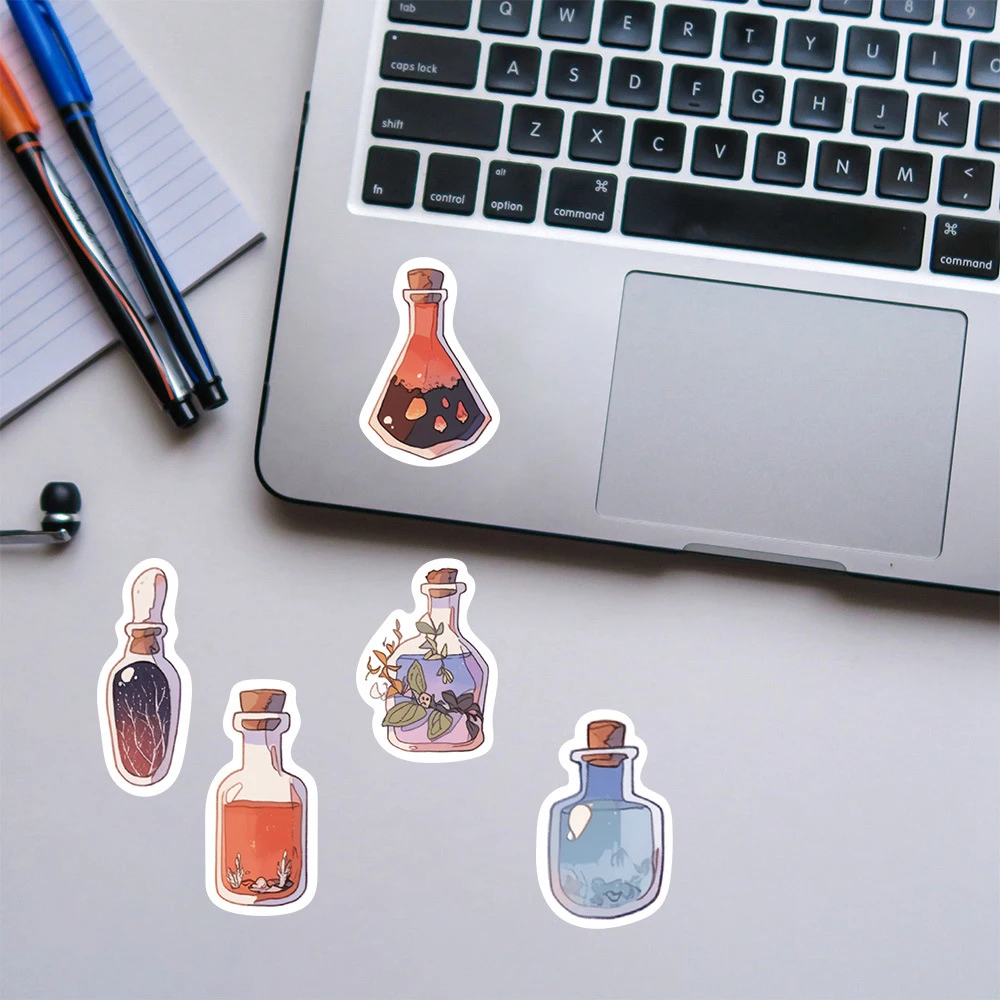 10/30/50/100pcs Kawaii Magic Bottle Cartoon Graffiti Stickers Aesthetic Decals Kid Toy Laptop Album Scrapbook Decoration Sticker