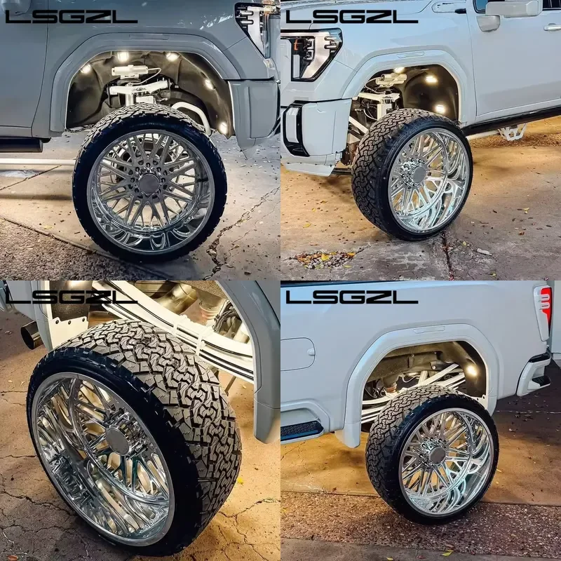 

i LSGZL 20x10 22x12 22x14 24x12 24x14 Polished Forged Deep Dish Rims 6 8 Lug6x139.7 6x5.5 8x6.5 8x180 10x225 Truck Wheels for