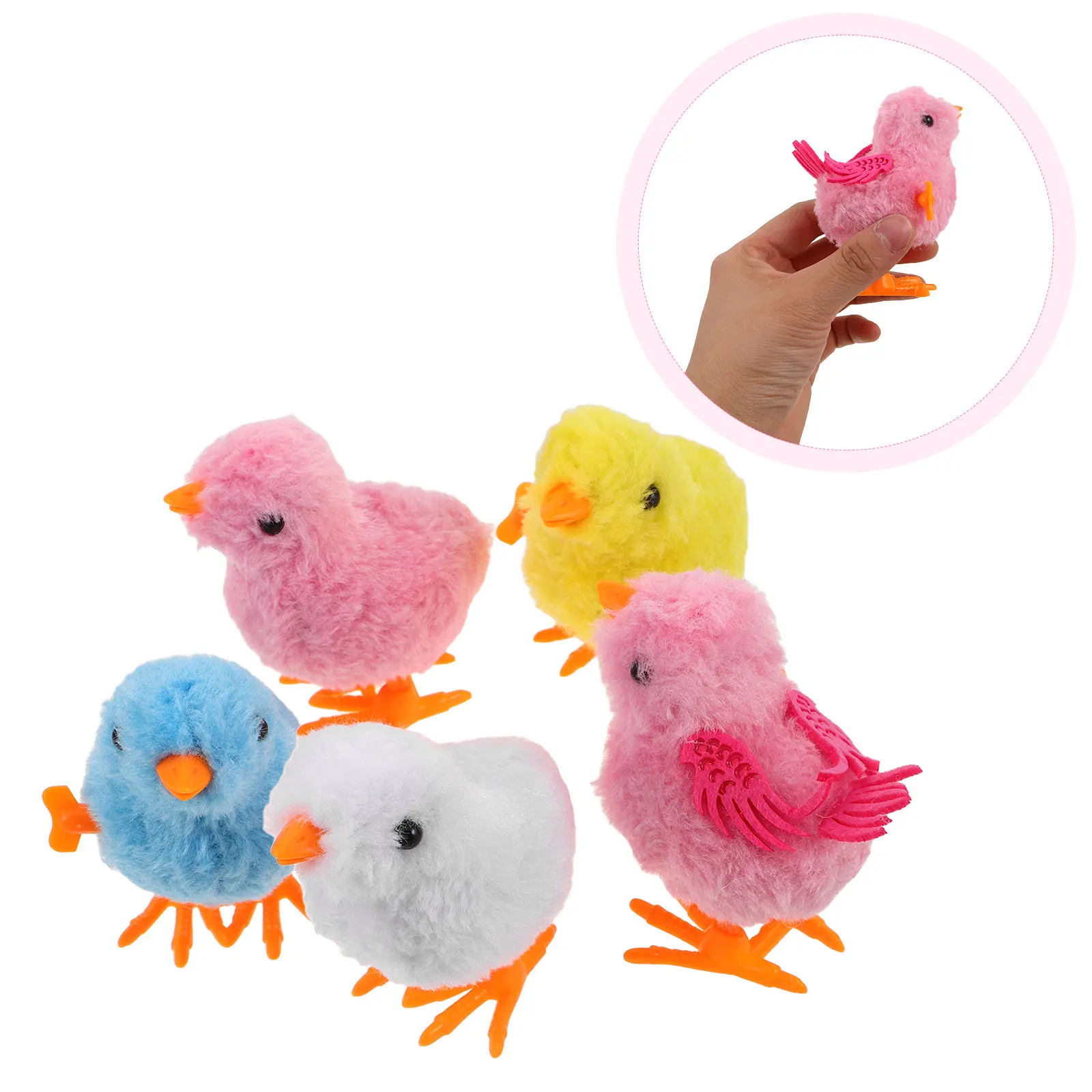 

5Pcs Wind Up Chick Cute Jumping Clockwork Chicken Party Favor Goodie Bags Classroom Prizes Chicken Walking Toy