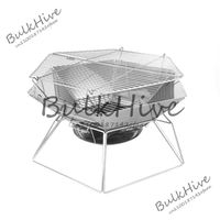 Portable Wood Stove Brazier Camping Fire Wood Heater Folding Hike Barbecue BBQ Grill Stand Outdoor Camping