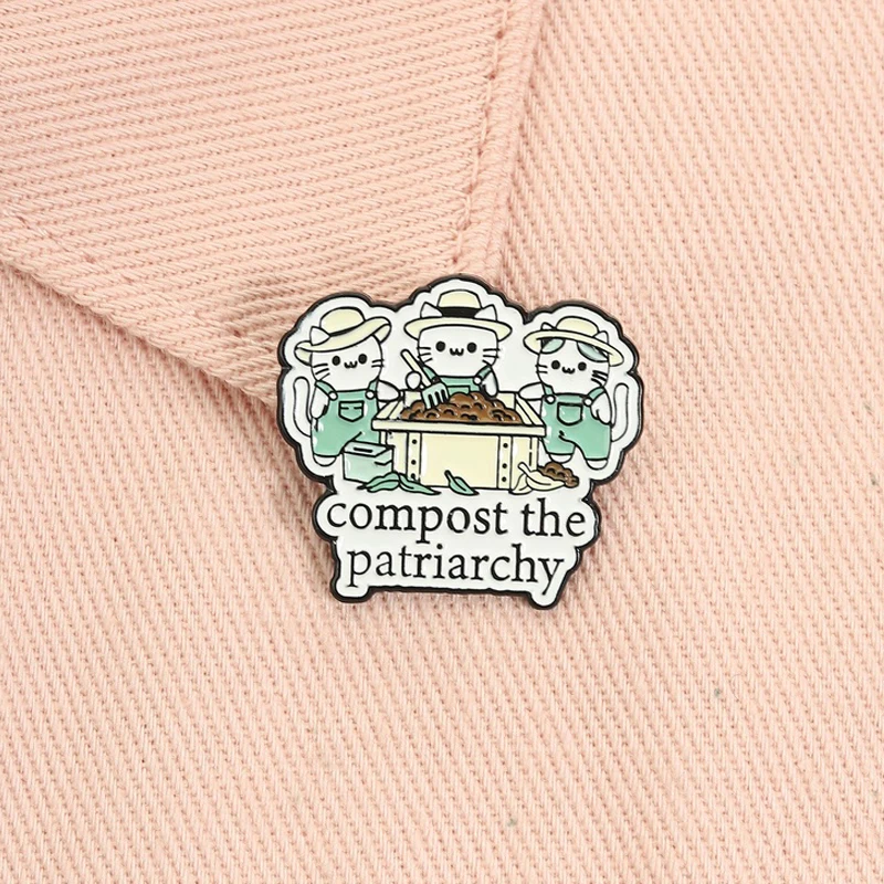 Feministische Frauen Girl Power Emaille-Pins: Bury the Patriarchy, Gender Power Equality Broschen, Anstecknadeln, Schmuckgeschenke für Freunde – Detail 4