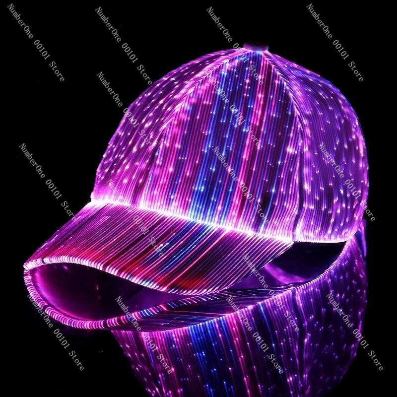 LED Luminous Hat Fiber Optic Flash Cap Party Disco Light Up Hat Fashion Accessories