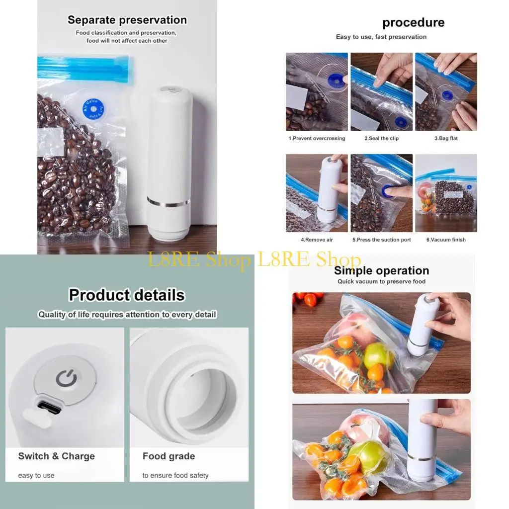 L8RE 전기 펌프 진공 씰 펌프 핸드 헬드 진공 푸드 실러 자동 식품