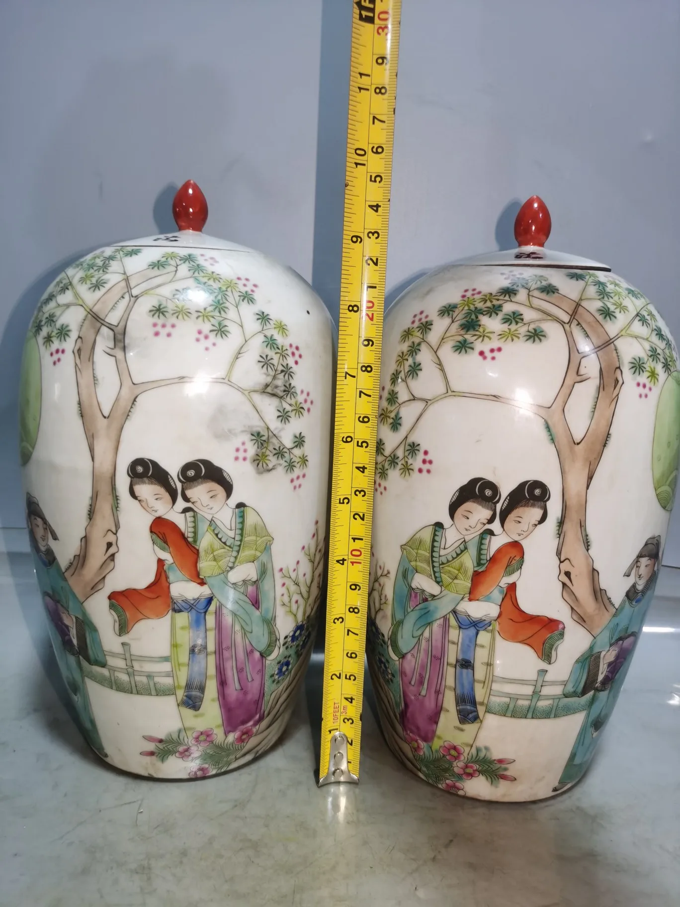 Rare Old China porcelain vase,#03,Pastels glaze,A Pair,Hand Painted Decoration /Collection/ craft