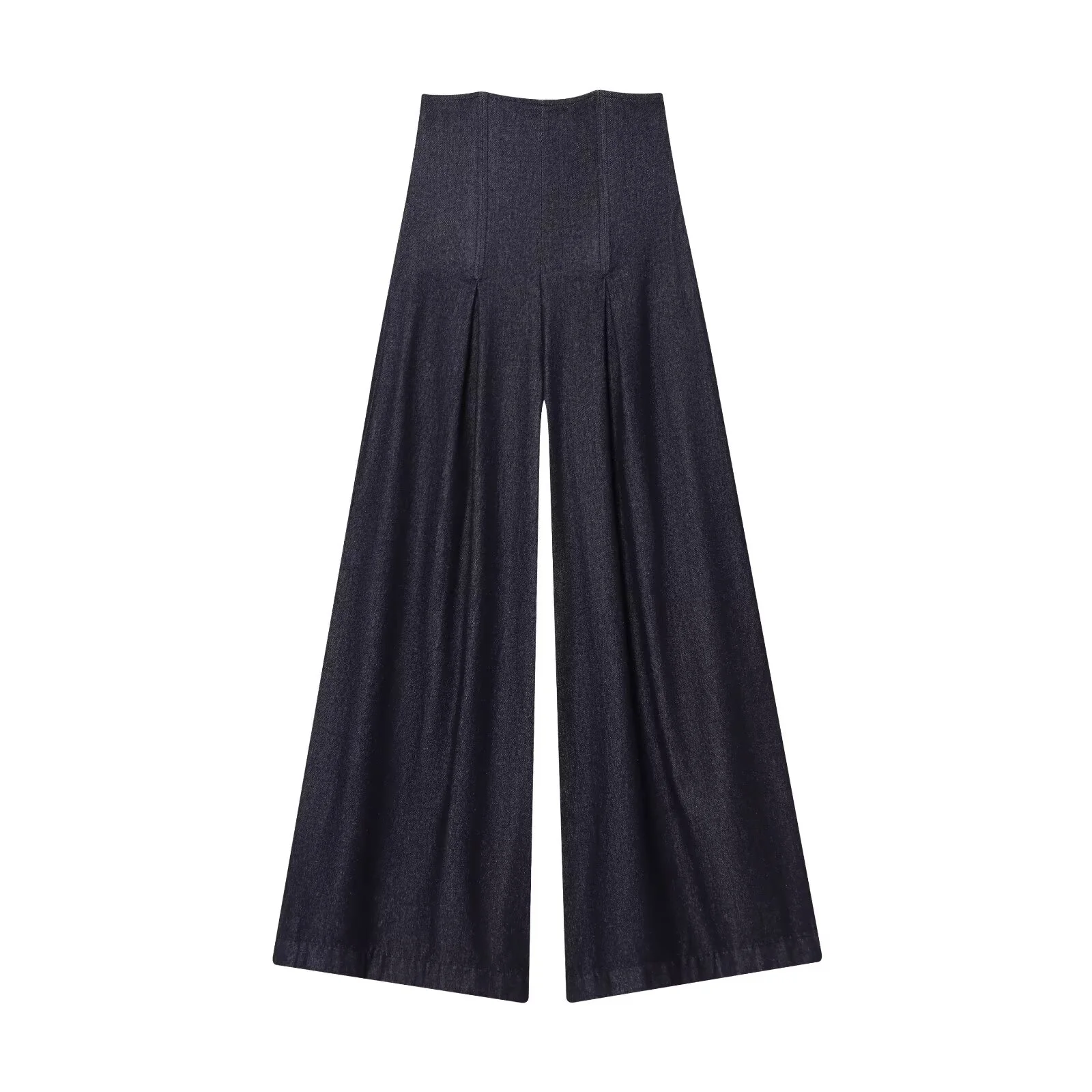 

2025 autumn new women's casual fashion simple versatile temperament style super high waist wide leg denim trousers