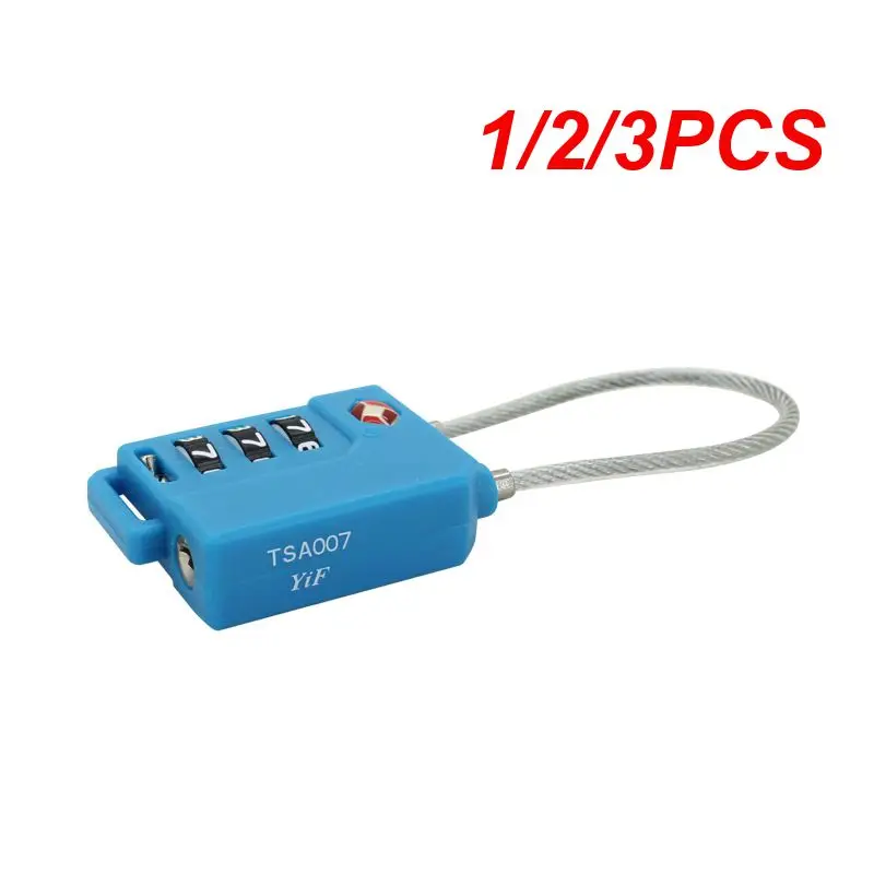 1/2/3PCS Portable TSA Approved Cable Luggage Lock 3-Digit Password Lock Padlock