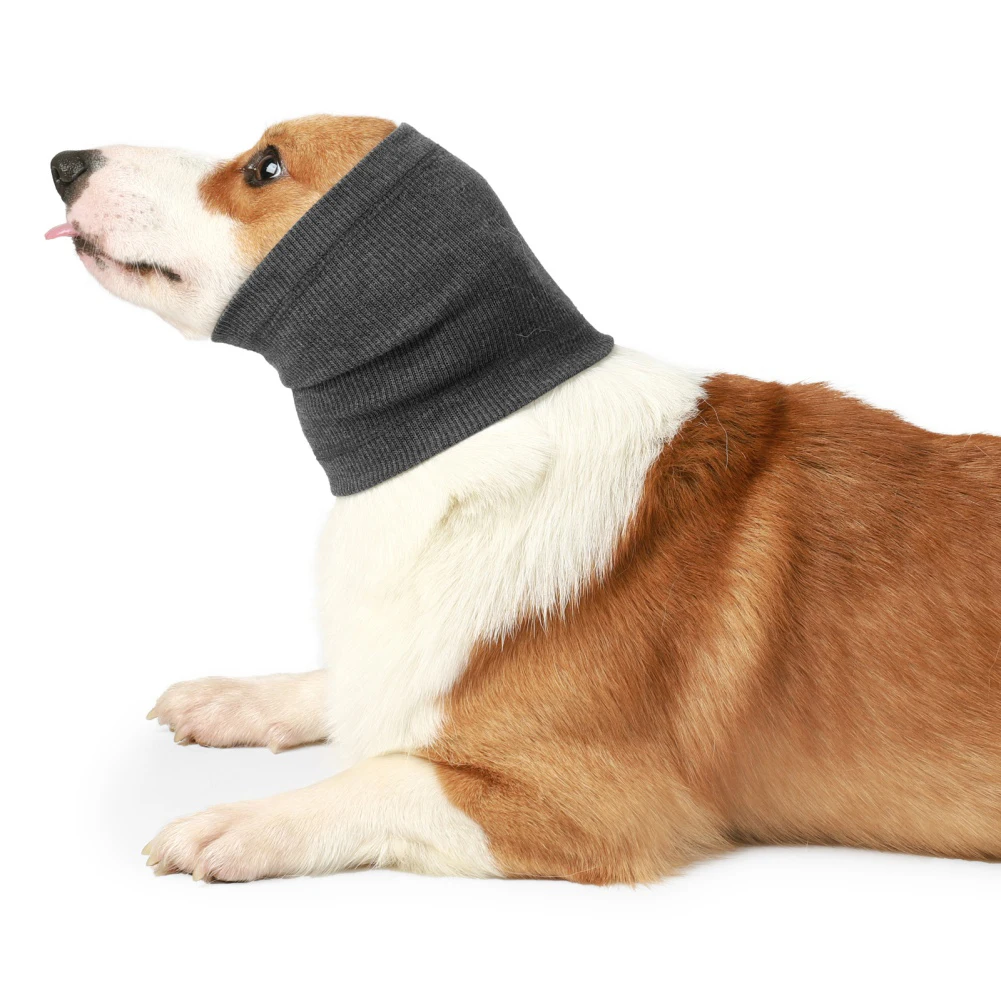 Pet Ear Cover Dog Comforting Headgear Scarf Anti-Fright Anti-Thunder Scarves Breathable High Elasticity Warming Headgear