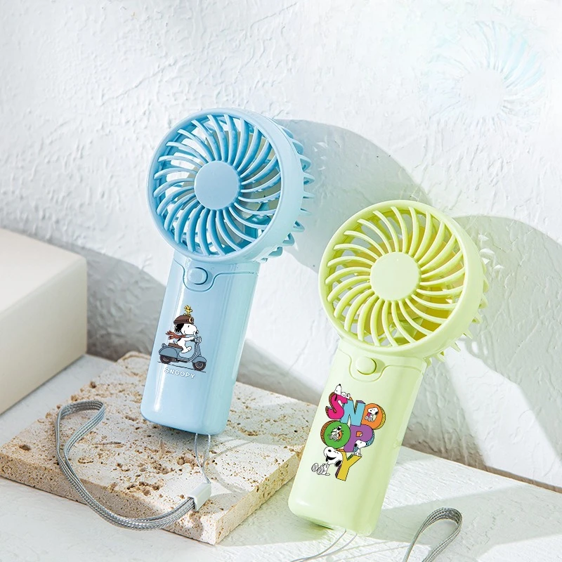 Snoopy summer Portable Hand-held Fan Cartoon Pattern Creative Pocket Small Fan Lightweight Adjustable Cute Handheld Mini Fan