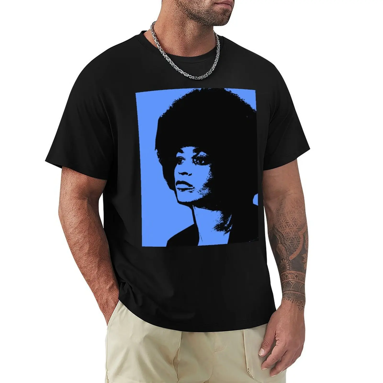 ANGELA DAVIS (BLUE) T-Shirt Utility Casual Work T-Shirt
